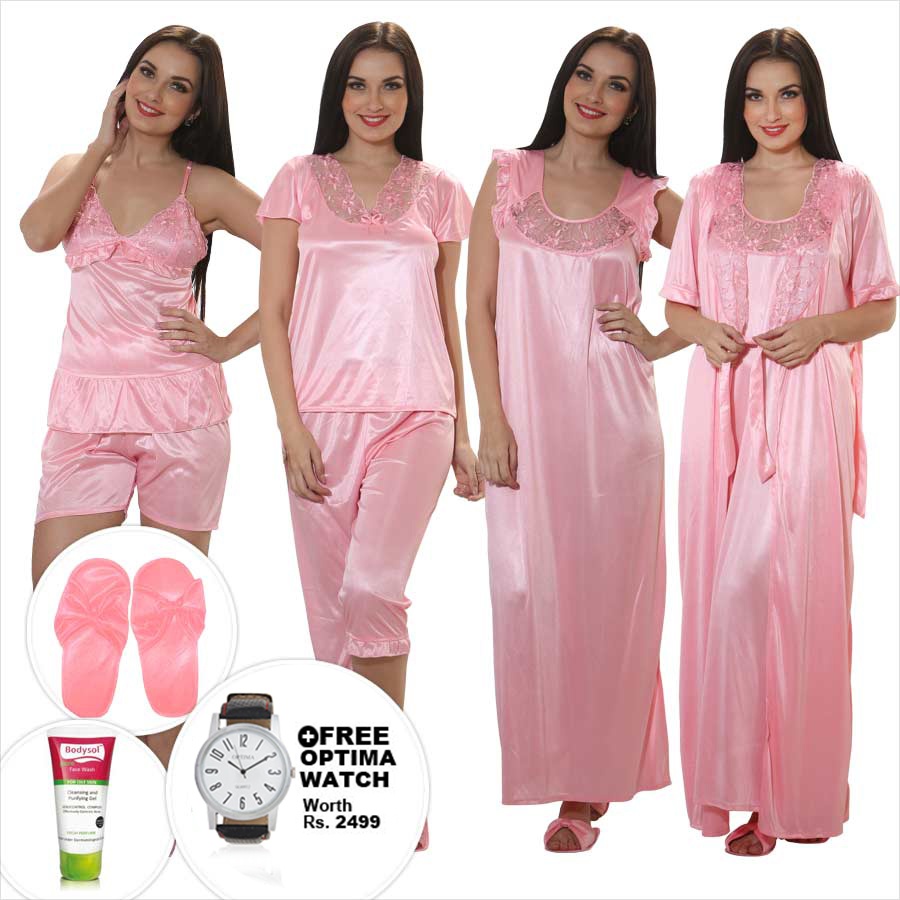 pink night wear