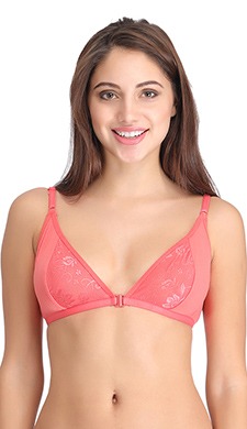 Cotton Rich Non-Padded Front Open Plunge Bra