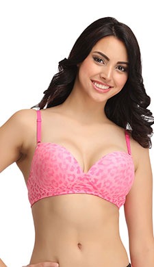 Push-up Non-Wired Balconette Bra - Pink